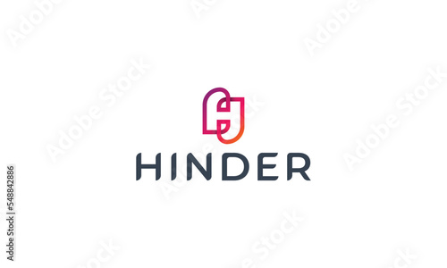 Letter H creative technological modern red colour 3d unique logo 