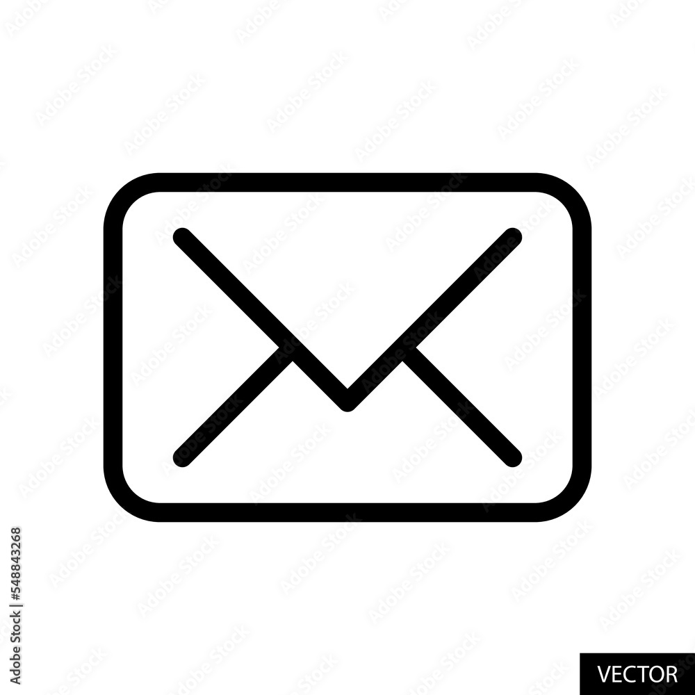 Email or Envelope vector icon in line design style for website design, app, UI, isolated on white background. Contact us via mail. Editable stroke. Vector illustration. Email or Envelope vector icon in line design style for website design, app, UI, isolated on white background. Contact us via mail. Editable stroke. Vector illustration.