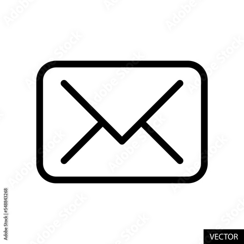 Email or Envelope vector icon in line design style for website design, app, UI, isolated on white background. Contact us via mail. Editable stroke. Vector illustration.