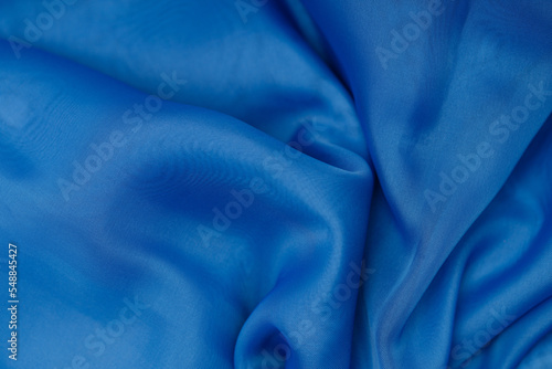 beautiful blue silk. wavy background fabric