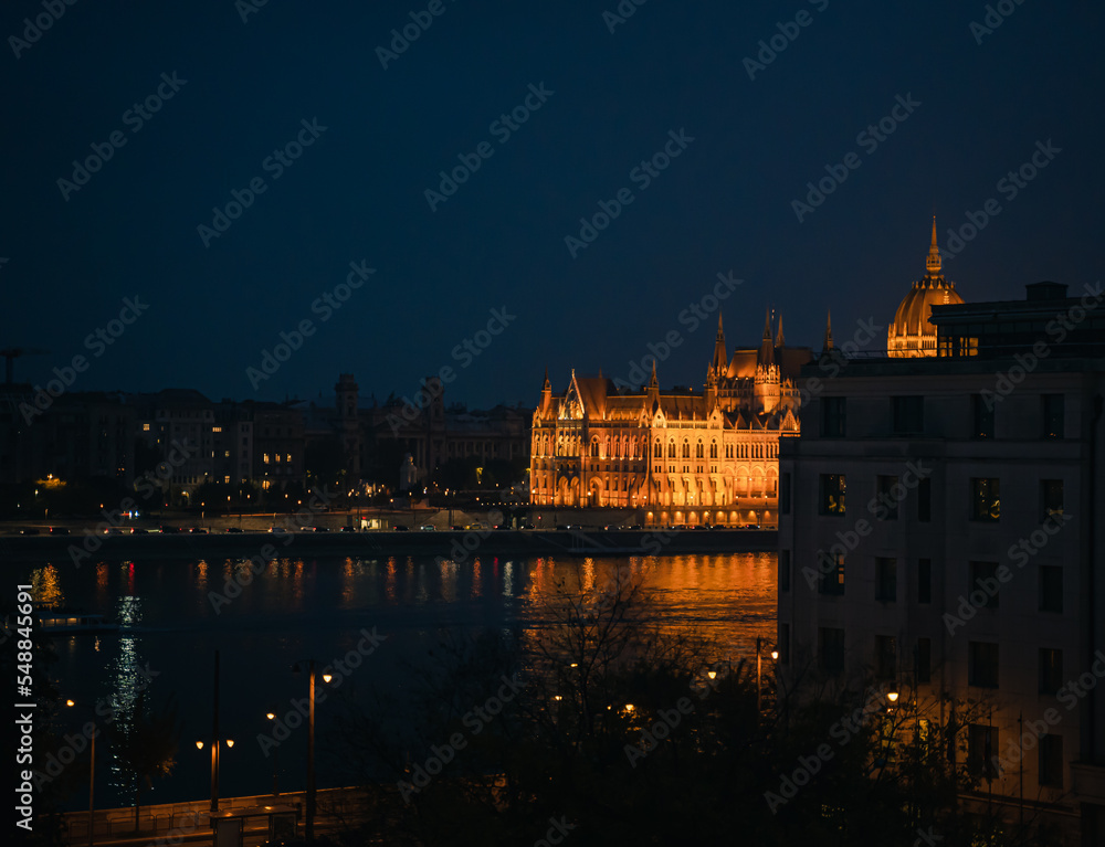 Budapest parlament at blue hour from a differente pov.