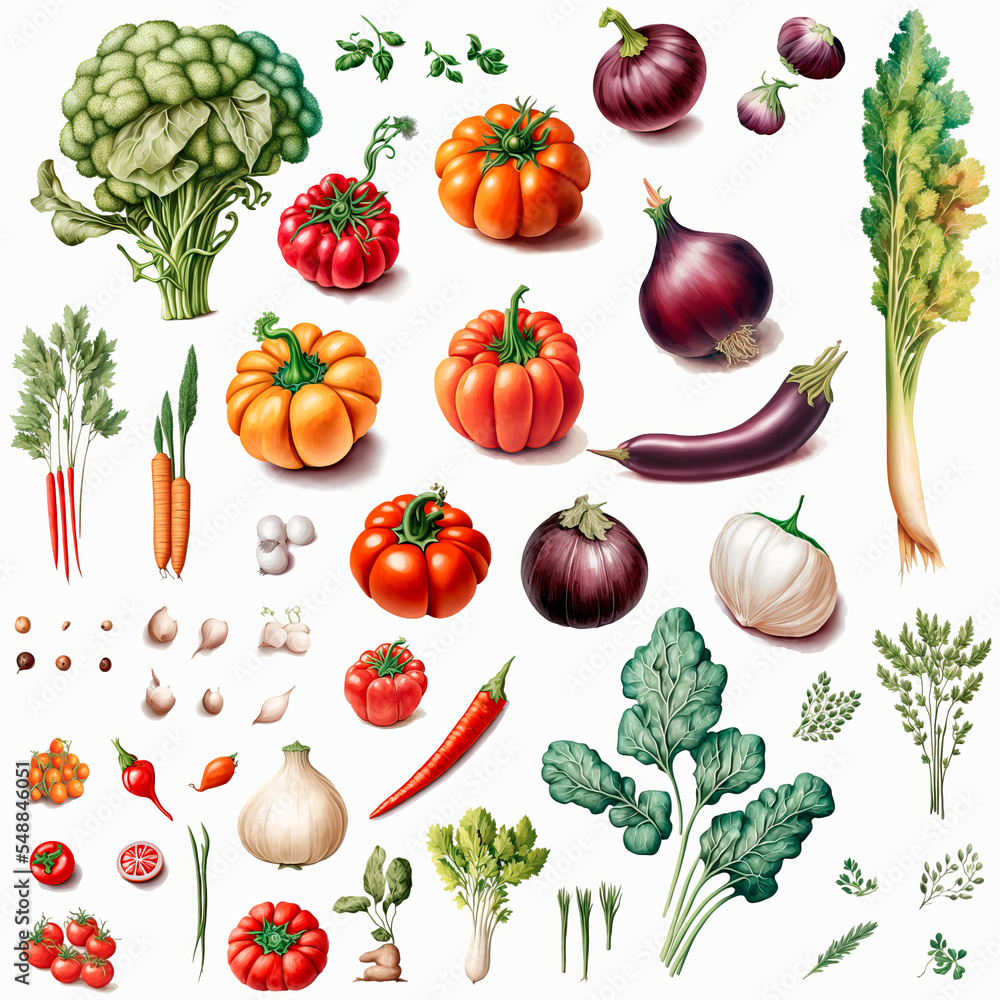 Vegetable illustrations, No.1 Vegetable illustrations, No.1