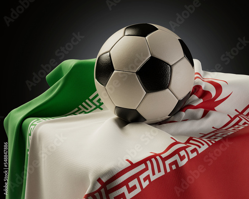 Soccer Ball And Iran Flag photo