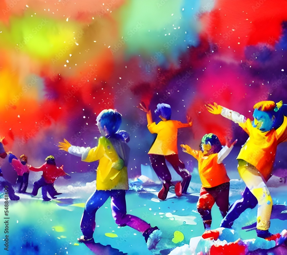 The kids are throwing snowballs at each other and laughing. The snow is coming down fast and the air is cold. The kids are throwing snowballs at each other and laughing. The snow is coming down fast and the air is cold.