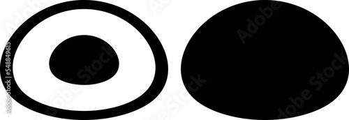 Mochi, vector icon. Black mochi on a white background.