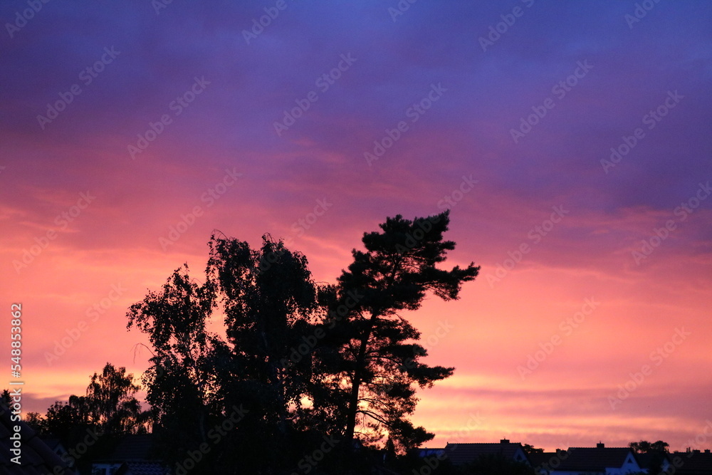 Fototapeta premium Beautiful red orange sunset, Germany