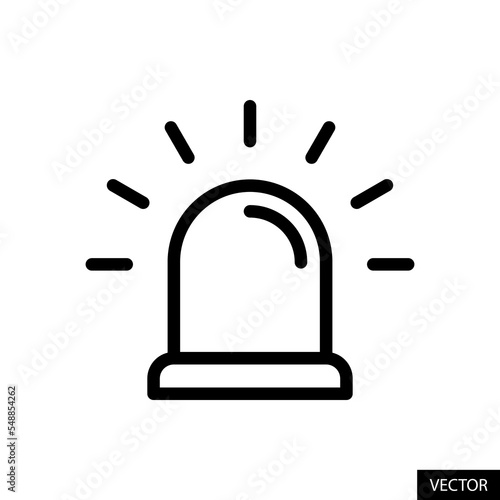 Siren vector icon in line style design for website design, app, UI, isolated on white background. Editable stroke. Vector illustration.