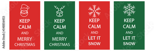 Keep calm and merry Christmas vector background