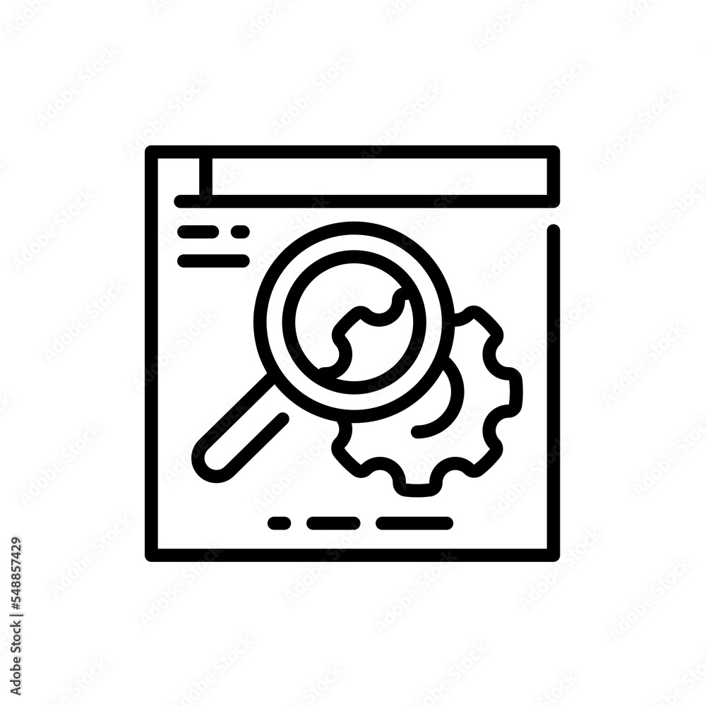 Searching solution black line icon. Web site. Searching solution black line icon. Web site.