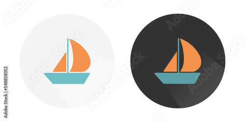 Boat icon, yacht icon, Ship icon, boating symbol, Cruise ship logo icon, Sailboat symbol, Rowing, boating logo Colorful vector icons
