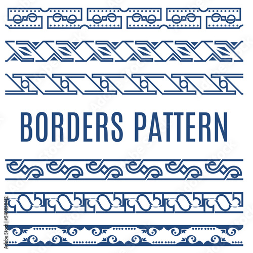 Set of border.collection for frame decoration.batch seamless pattern.