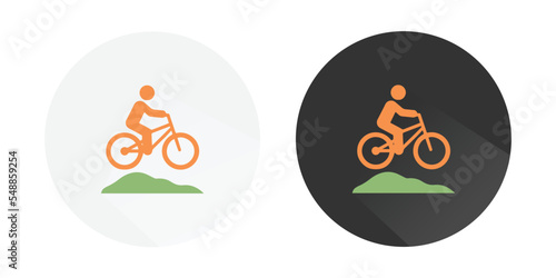 Mountain Cycling icon, riding bicycle icon, Mountain biker, Cycling icon, Cycling logo Colorful vector icons