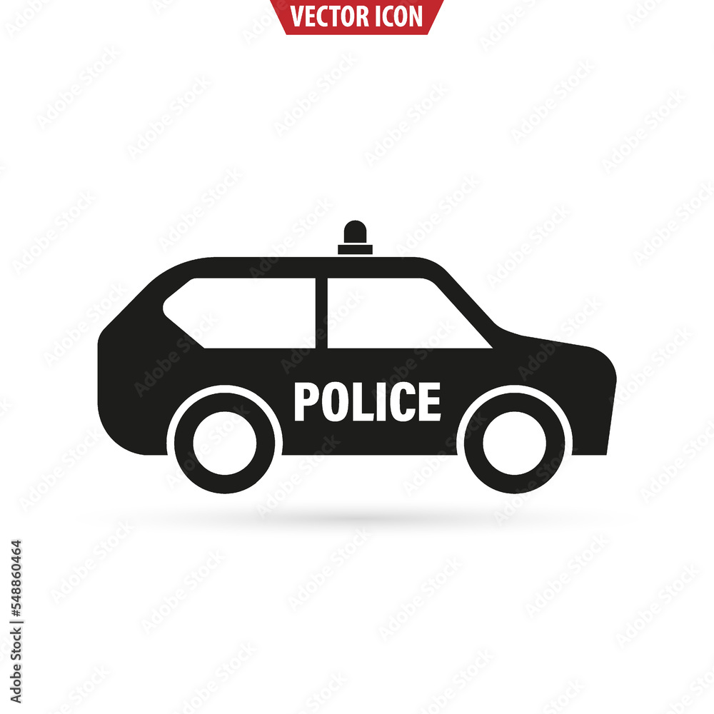 Police icon in trendy flat design. Car suv icon. Isolated vector illustration