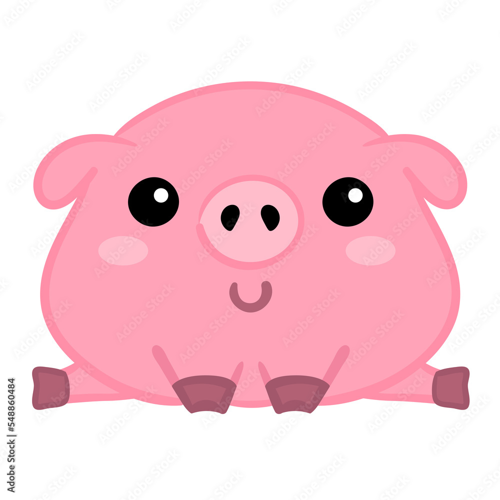 Funny pigs illustration. Cute farm animal character. Funny pigs illustration. Cute farm animal character.