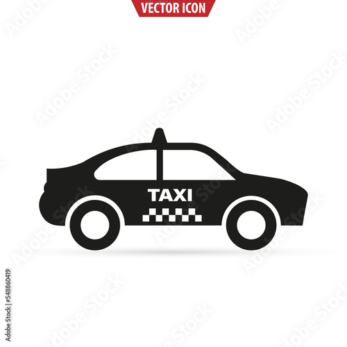 Taxi icon in trendy flat design. Car icon. Isolated vector illustration