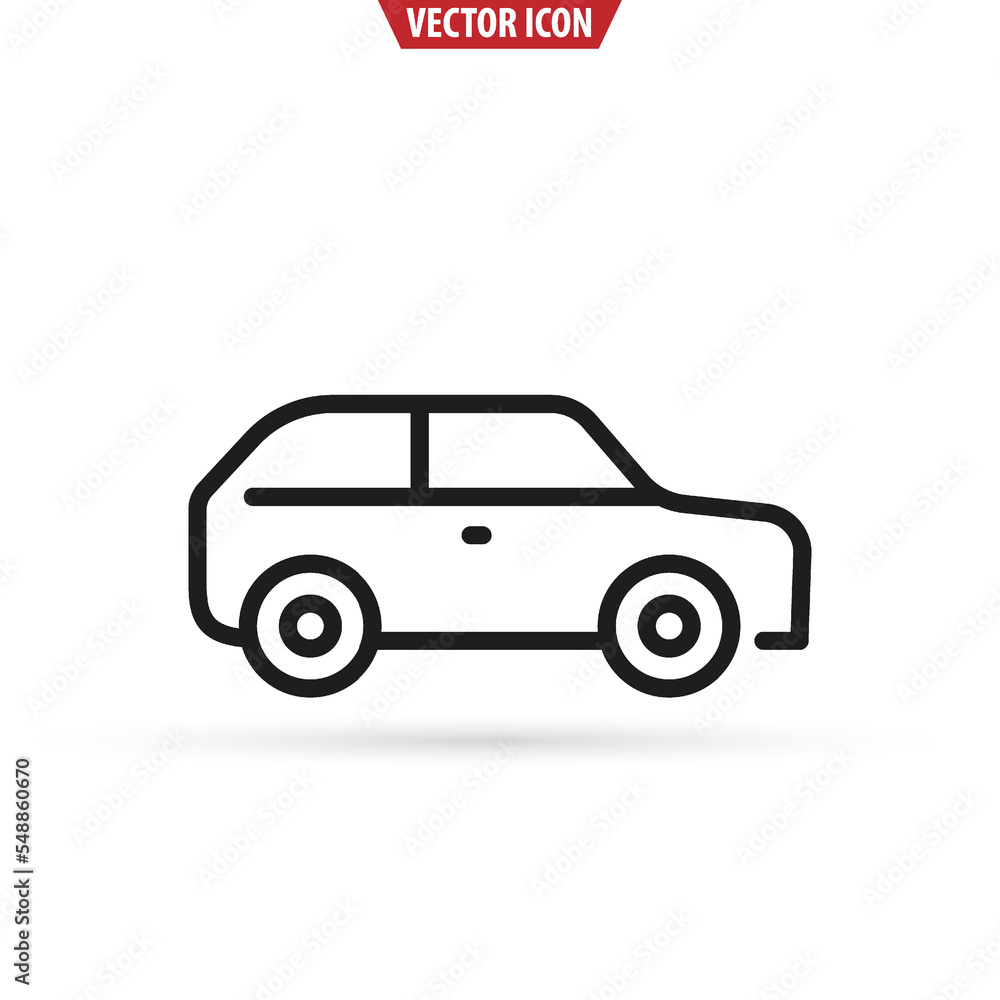 SUV Car line icon. Transport concept. Vector illustration isolated on white background.	
