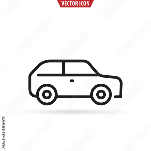 SUV Car line icon. Transport concept. Vector illustration isolated on white background. 