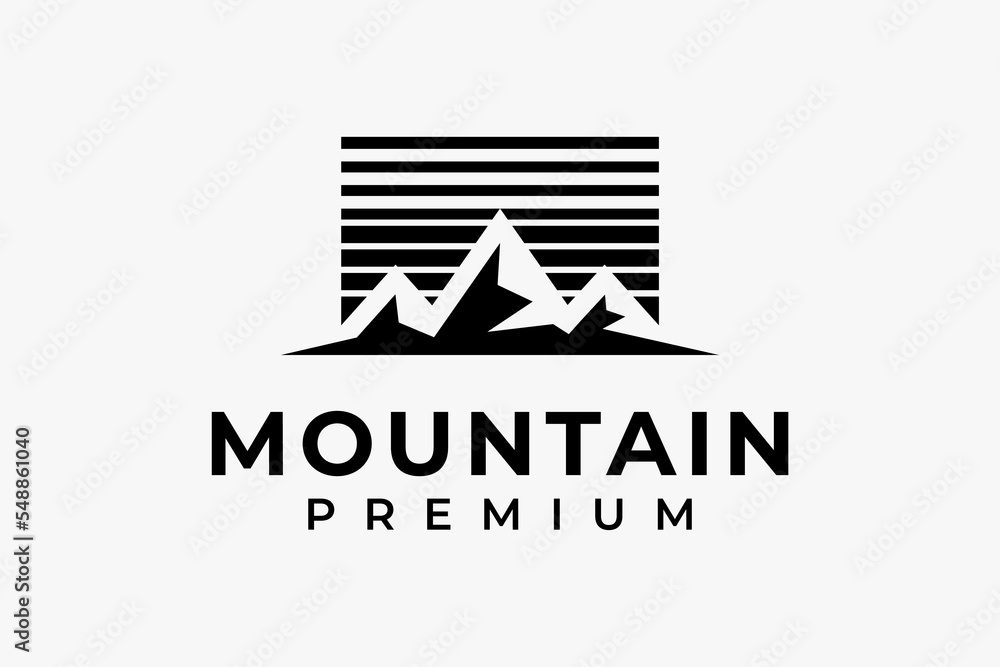 Fototapeta premium black mountain abstract logo premium