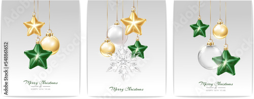 Christmas decorative background with festive decoration elements. New Year concept. 