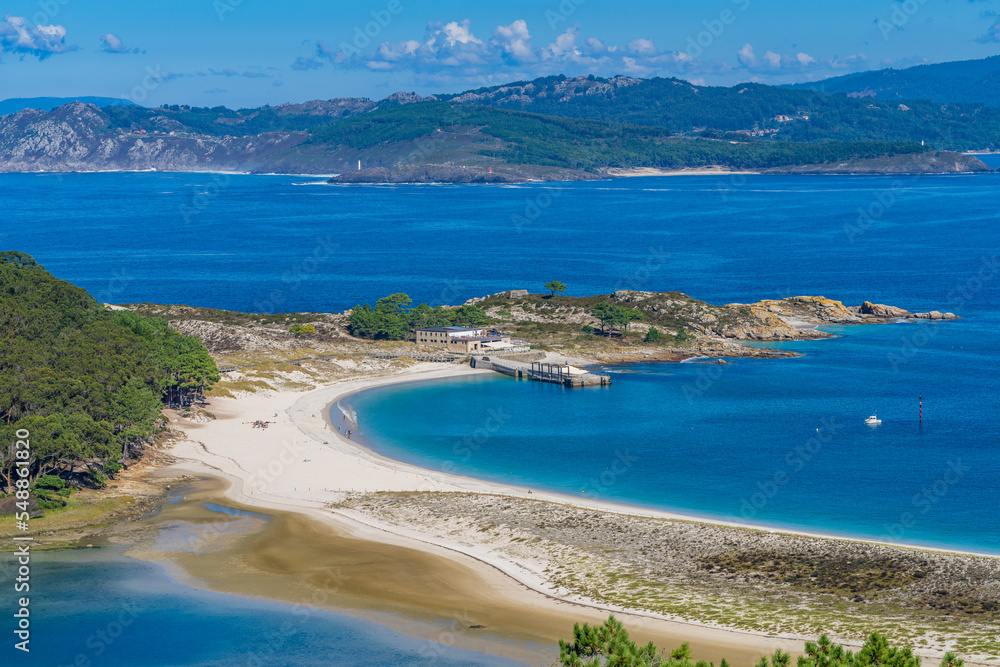 Beautiful Rodas beach in Las Islas Cies, in Galicia, Spain.