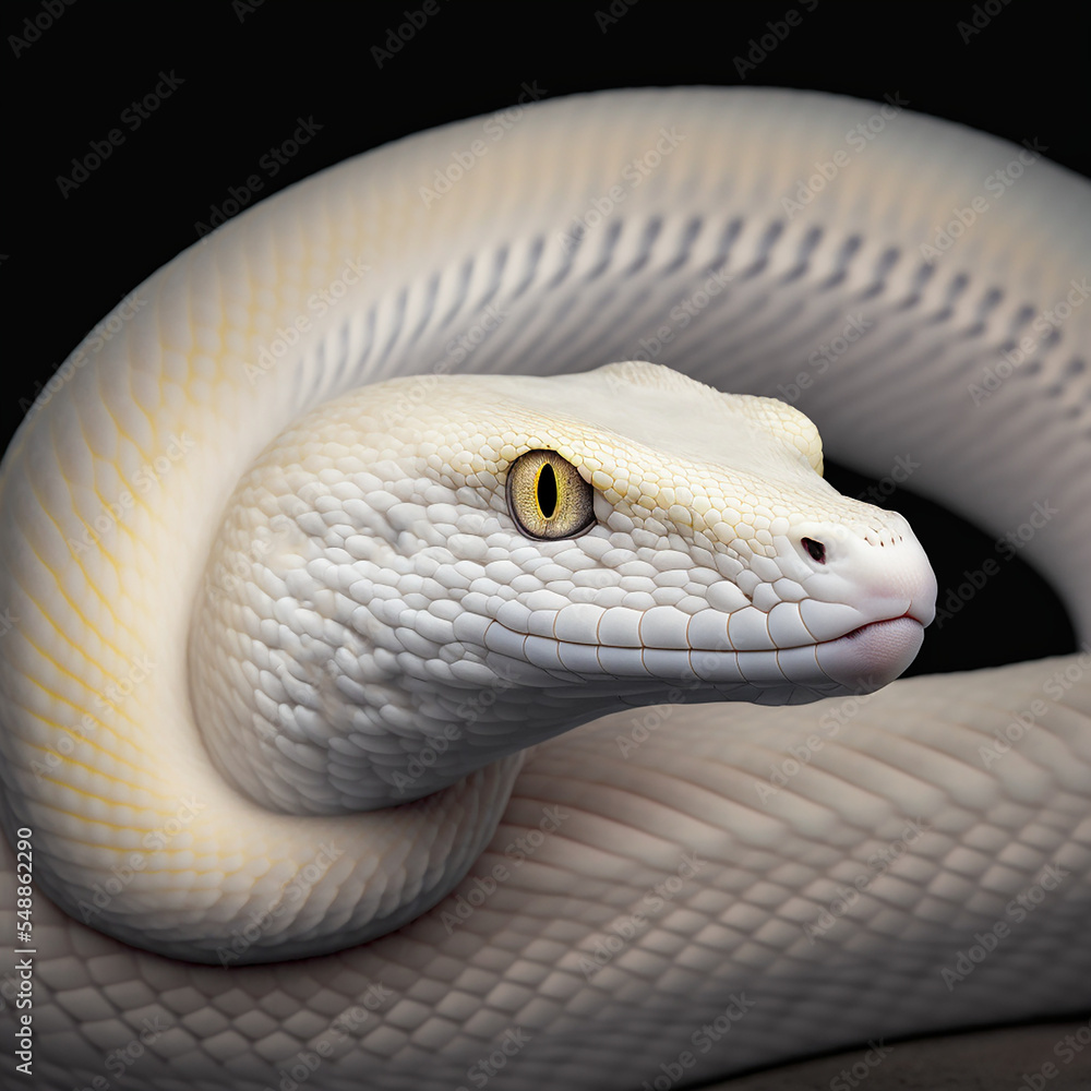 Ai generated albino snake Stock Illustration | Adobe Stock