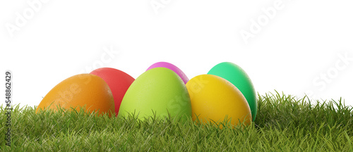 colourful Easter eggs in ta...