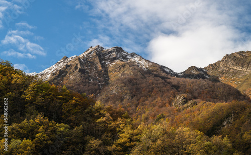 Autumn landscape in the Pyrenees mountains