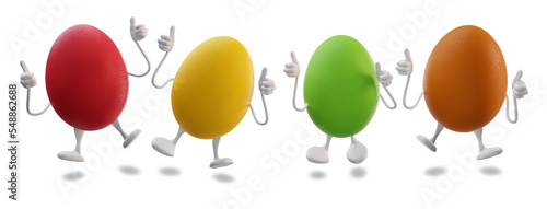 easter eggs jumping happy w...