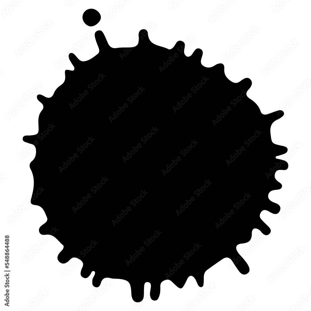 Blob or splash of paint, coffee or ink. Black round silhouette. PNG clipart isolated on transparent background
Blob or splash of paint, coffee or ink. Black round silhouette. PNG clipart isolated on transparent background