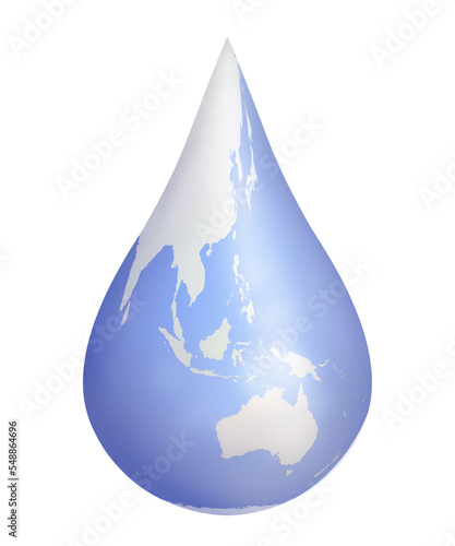 Earth, symbolically in drop form