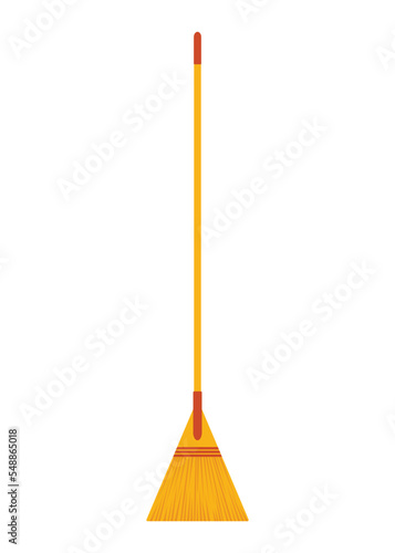 Broom mop icon. Hygiene handling equipment object illustration, household mop or housework broom tool isolated on white background