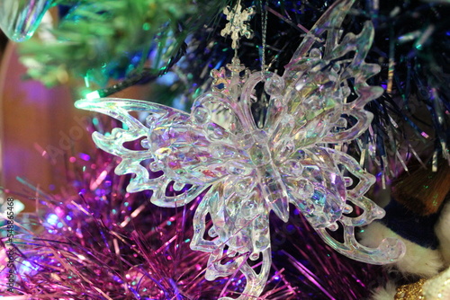 Christmas tree decoration is a beautiful butterfly 