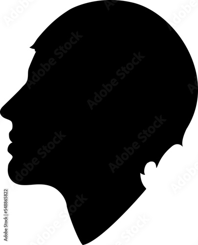 female silhouette in profile. vector on white isolated background. young woman for poster or text. elegant background as well.