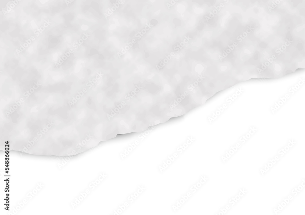 Obraz premium Morceau de papier horizontal blanc déchiré avec une ombre douce sur un fond blanc