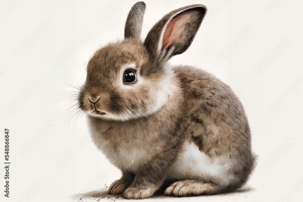 Cute Rabbit On White Background