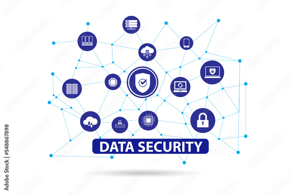 Data security in cybersecurity concept Data security in cybersecurity concept