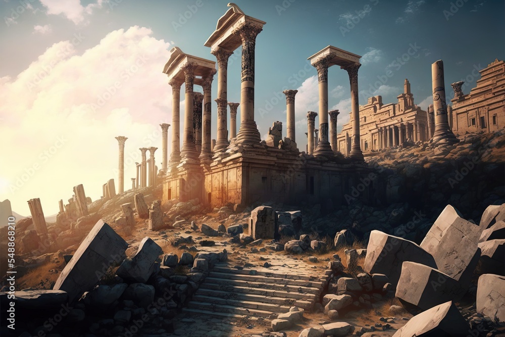 Fototapeta premium Ruins Of The Amman Citadel In Jordan