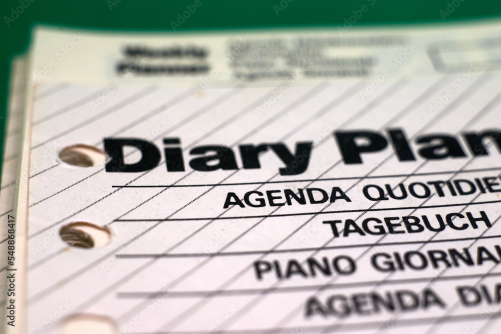 Fototapeta premium Photo of diary sheets close-up