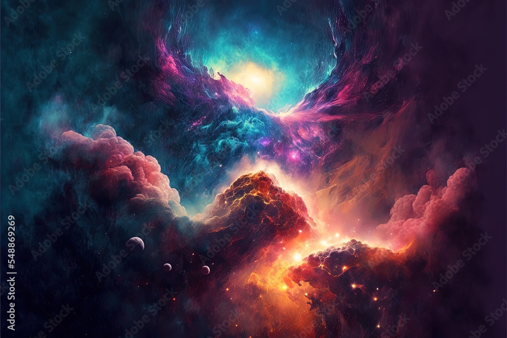 Colorful Abstract Nebula Space Background