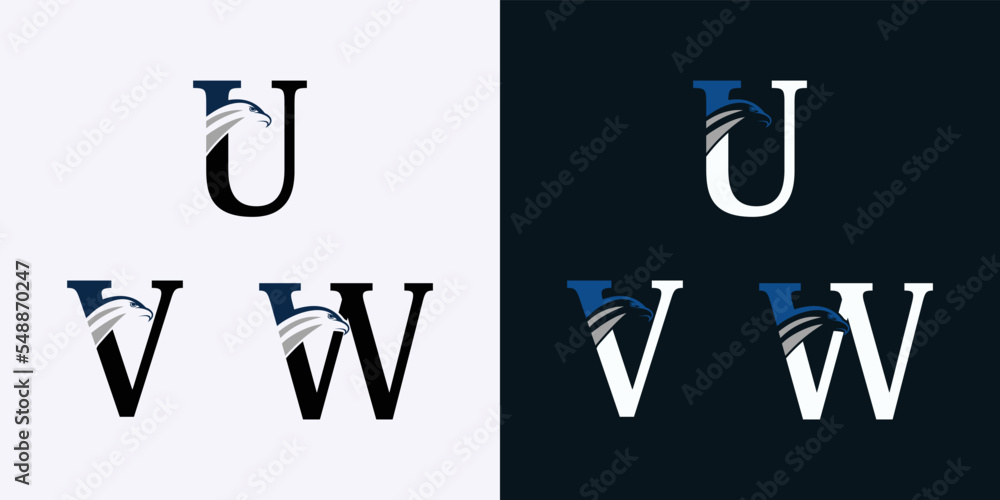 set of letter logo design with eagle head concept set of letter logo design with eagle head concept