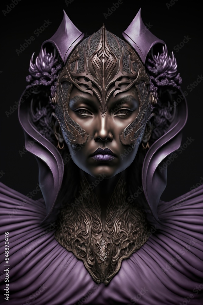 Epic ornate goddess sculpture character design. 3d render. Isolated on black background. Epic ornate goddess sculpture character design. 3d render. Isolated on black background.