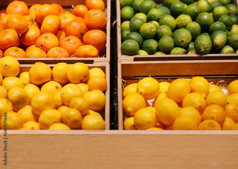 Man buying  orange, lemon at the market