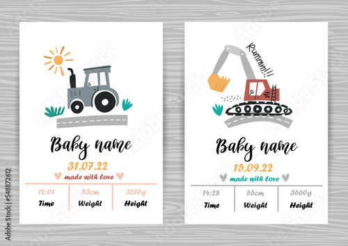 Baby shower invitation templates with cars.