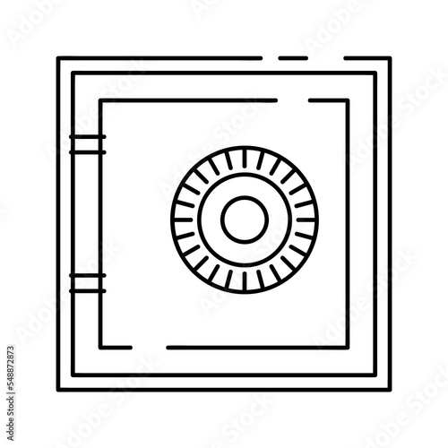 Keys for saving money. Reliability symbol and safety of funds. Vector flat linear icon. Graphic design element. Collection of vector money and currency signs