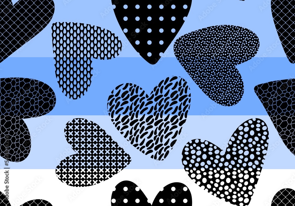Valentines hearts seamless cartoon pattern for wrapping and kids clothes print and fabrics and gift box Valentines hearts seamless cartoon pattern for wrapping and kids clothes print and fabrics and gift box