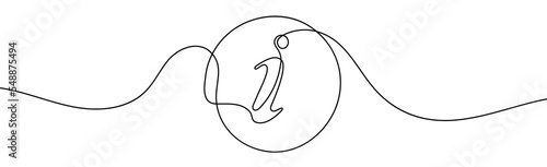 Information symbol. One line drawing vector illustration.