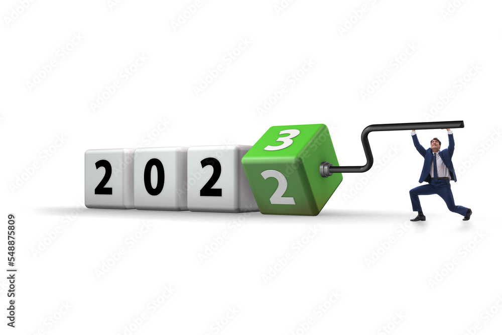 Concept of the year 2022 turning to 2023 Concept of the year 2022 turning to 2023
