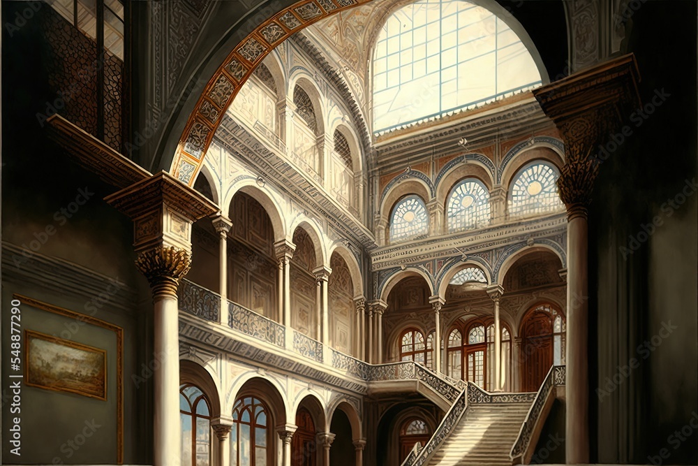 Interior View Of A Building In Istanbul, Turkey