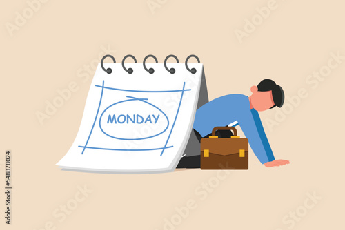 picture of someone who wasn't ready to face reality to get through blue Monday. full color illustration. simple design.