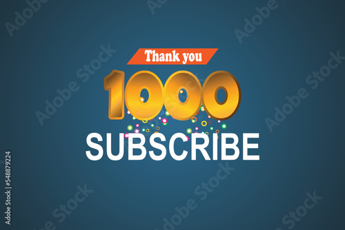 1000 SUBSCRIBE Thank you vector banner design